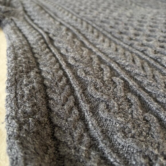 Haggar Fisherman Cable Knit Sweater in Charcoal - Picture 3 of 8